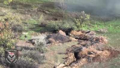 Ukrainian Georgian Legion raids a trench occupied by Russians with the support of a tank [Enemy Visible]