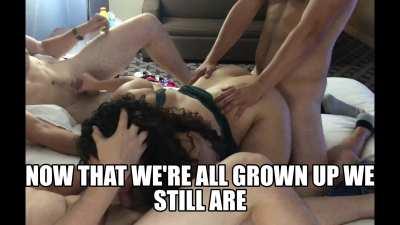 Foursome Gangbang Mom Son Taboo Porn GIF by bubblist