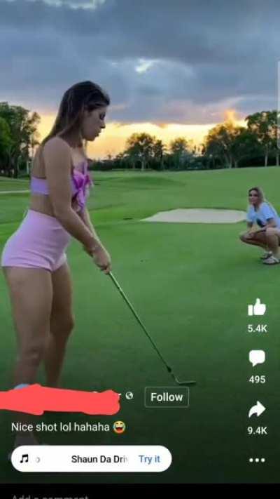 WCGW Standing in front of your golfer friend during a swing