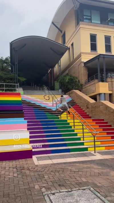 Brave warrior safely traverses through the horrors of rainbows 