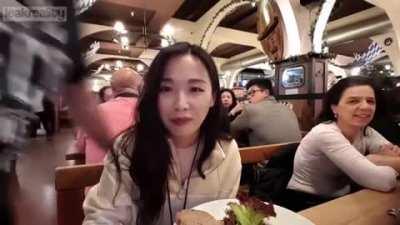 Two Racist man picks on Asian Tourist