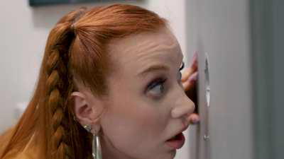 Madison Morgan 's office bathroom break escalates into unplanned threesome