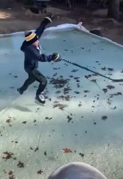 What could go wrong trying to ice skate on a pool