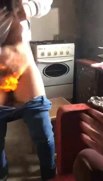 Bush on fire - one way to trim hairs