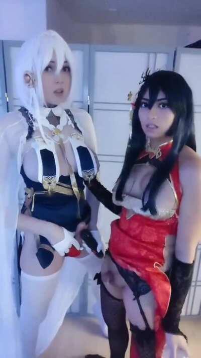 Cheska and Sophie Cum together in Cosplay