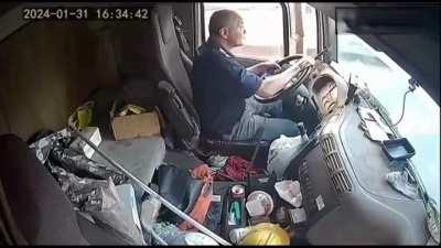 Driver gets suddenly ill while driving