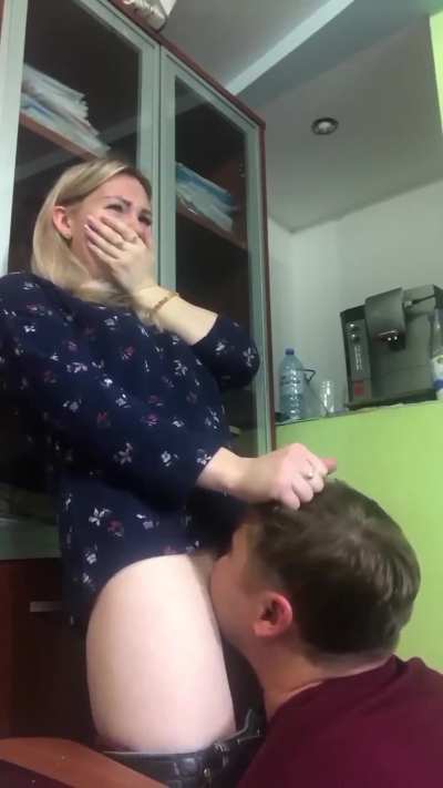 serving a snack in the break room