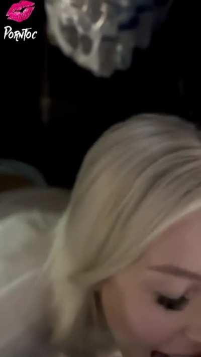 Anyone know this hot blonde sucking a bbc in the parking lot?