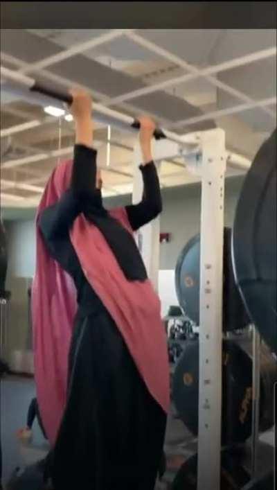 Mashallah. Who said you can't workout while wearing a tent?