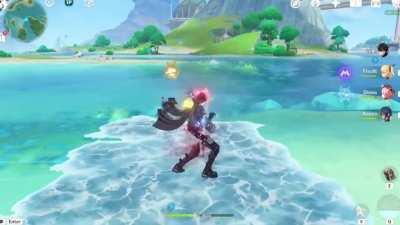 Useless fun fact: With Wriothesley's A1 talent, you can icebridge with charge attacks without comsuming any stamina