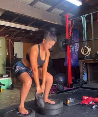 Bayley working out 