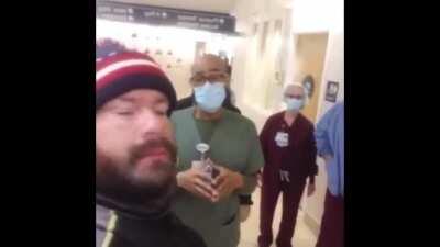 Anti masker invades hospital bc he’s bored I guess
