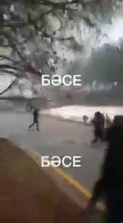 Protesters use captured soldiers as human shields in street battles