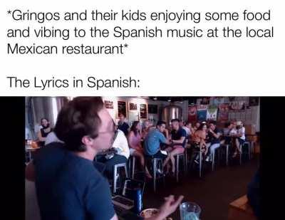 Legit just trying to eat my enchiladas and they are blaring Sobredosis by Romeo Santos