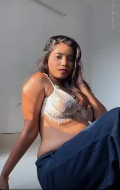 Khaki Magi Gayatri Aich showing her nipples in a transparent bra