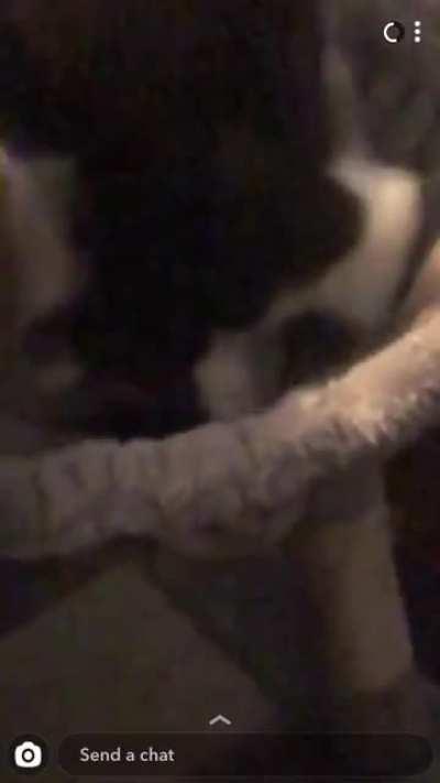 When she realizes the pets are from underneath, then again when they return.