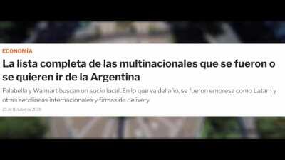 Un resumen Satirico actual de Argentina.