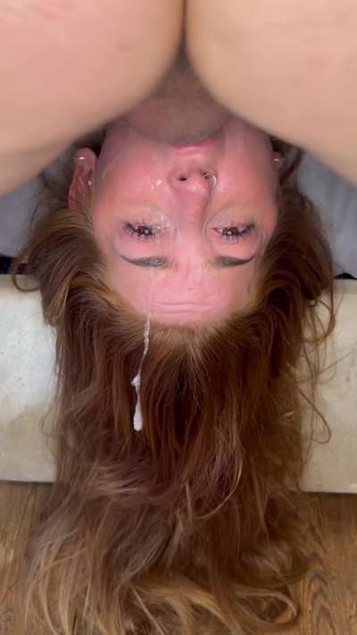 Upside down facefuck