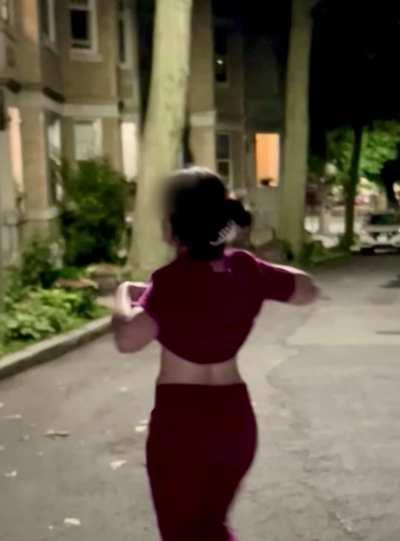 Flashing Nurse, loose on the streets of Boston 