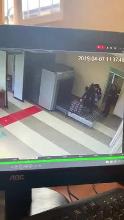 to go through the metal detector