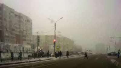 Those pedestrians are so lucky !!