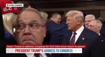 Rep. Melanie Stansbury held up a sign that said “this is not normal.” - Then, Rep. Lance Gooden proceeds to rip it out of her hands.
