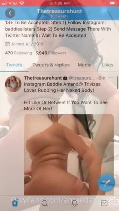 Instagram Baddie Amand@ Trivizas Loves Rubbing Her Naked Body For You! Twitter:@treasurehuntsh
