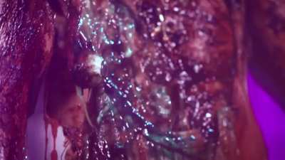 Street Trash (2024) promo- girl's body dissolved into goo.