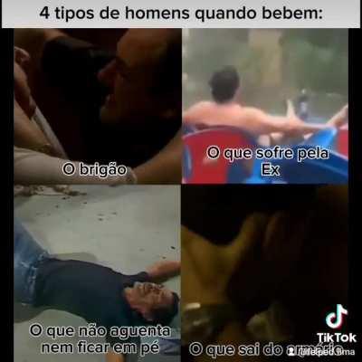 4 tipos de homens quando bebem:
