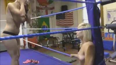 Lisa King forcing Axa Jay to kiss her ass