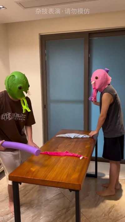 Pool noodle goes bam