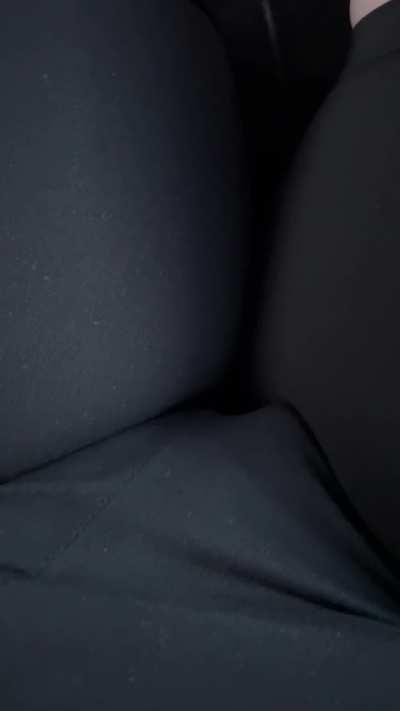 Post workout pussy rubbing in the parking lot