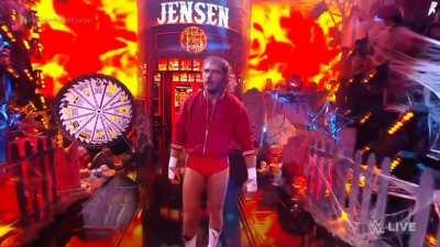 Brooks Jensen makes his entrance for a dark match before Halloween Havoc Night 2 (31/10/2023).