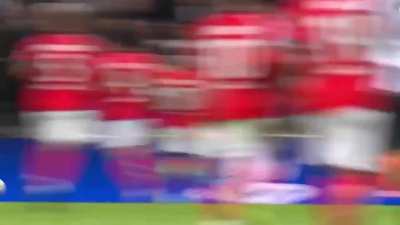 View behind Nick Pope for his assist vs Benfica