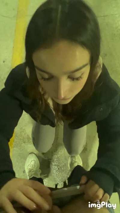 Choke with with your cock in the parking garage