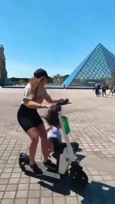 Doing a trick on a scooter, WCGW?