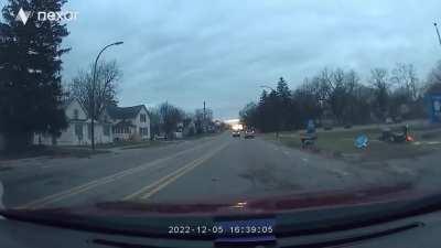 Car swerves into motorcycle intentionally