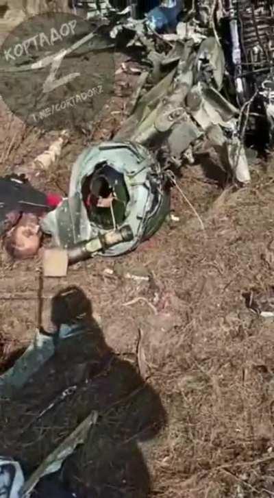 RU POV. The Russians shot down a Ukrainian military helicopter Mi-8 in the area of ​​Spornoe (Seversk direction). Several corpses 18+