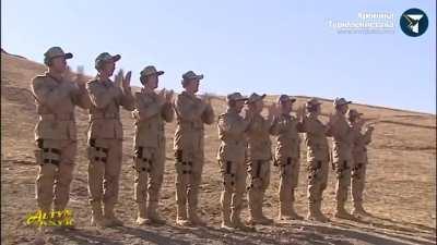 President of Turkmenistan blows and his Denali with a minigun.