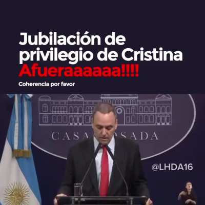 El gobierno dio de baja la jubilación de privilegio de la expresidente condenada