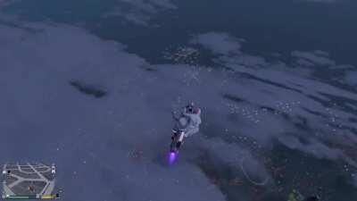 Time for a stunt, i'm gonna skydive and land on top of this blimp..