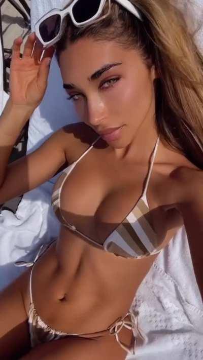 Enjoying the sun in a bikini