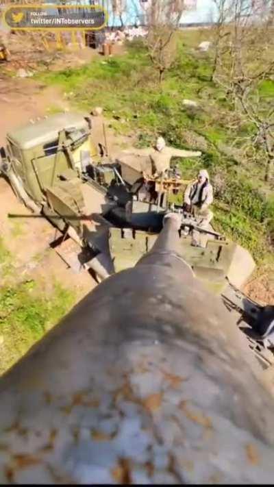 Artillery crew having fun