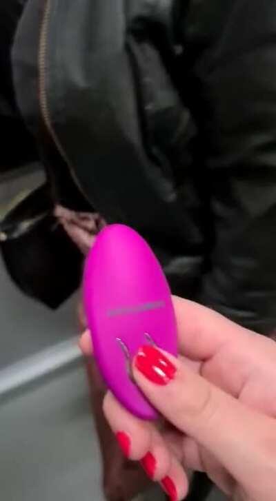 My girlfriend took me out to dinner for my bday and teased me with a vibrator the whole night. Loved sending hubby little update videos like this througout the night