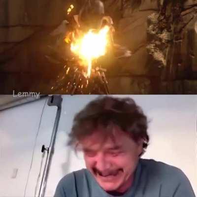 Pedro Pascal Crying to Grievous