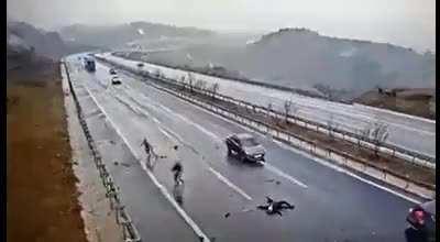 slippery road disaster