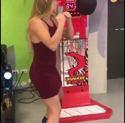 Girls with superpower of Smashing Punching Machine..