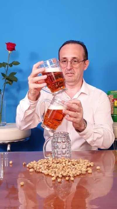 How he stacked them makes me want some beer