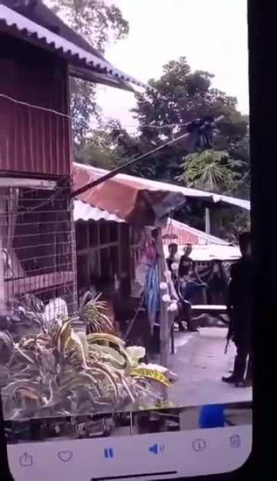 Philippine soldier shoots intoxicated man after charging at him with a machete then shoots another intoxicated man coming towards him (date: unknown) (status of victims: unknown)