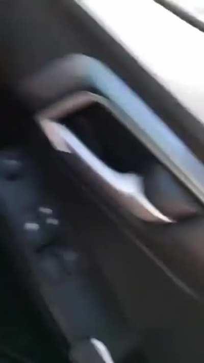 idiot repeatedly ramming at loan collector